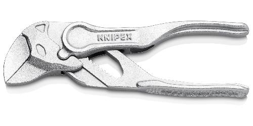 KNIPEX 86 04 100 Zangenschlüssel XS Zange und Schraubenschlüssel in einem Werkzeug aufgeprägte, raue Oberfläche verchromt 100 mm