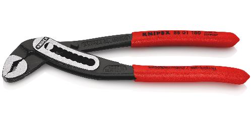 KNIPEX 88 01 180 Alligator® Wasserpumpenzange mit rutschhemmendem Kunststoff überzogen schwarz atramentiert 180 mm