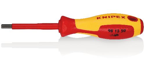 KNIPEX 98 13 50 Schraubendreher für Innensechskantschrauben isoliert mit Mehrkomponenten-Hüllen, VDE-geprüft brüniert 187 mm