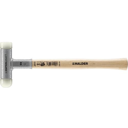 HALDER SUPERCRAFT-Schonhammer, mit schwingungsdämpfendem, ergonomisch geformtem und lackiertem Hickorystiel und abgerundetem Einsatz | D=30 mm | 3366.230