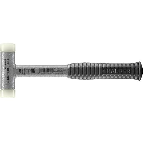 HALDER SUPERCRAFT-Schonhammer, mit bruchsicherem Stahlrohrstiel und ergonomisch geformtem, rutschsicherem Griff | D=30 mm | 3377.030