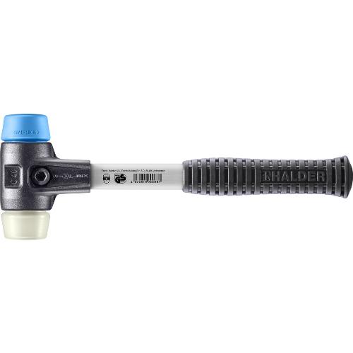 HALDER SIMPLEX-Schonhammer, TPE-soft / Nylon; mit verstärktem Tempergussgehäuse und Fiberglasstiel | D=40 mm | 3718.040