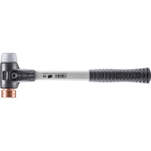 HALDER SIMPLEX-Schonhammer, TPE-mid / Kupfer; mit verstärktem Tempergussgehäuse und Fiberglasstiel | D=30 mm | 3734.030