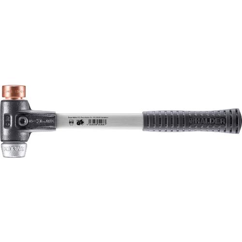 HALDER SIMPLEX-Schonhammer, Kupfer / Weichmetall; mit verstärktem Tempergussgehäuse und Fiberglasstiel | D=30 mm | 3749.030