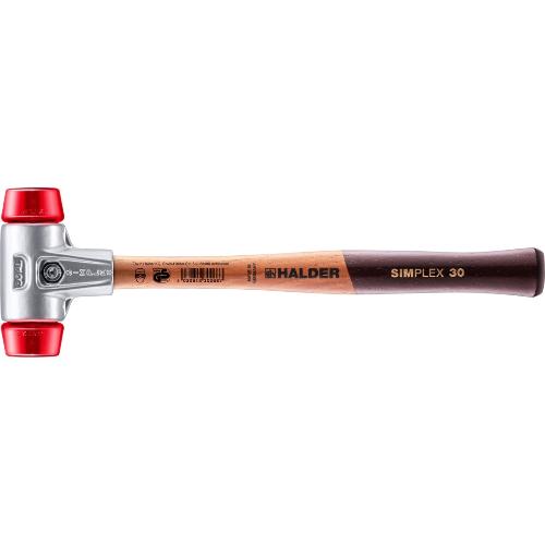 HALDER SIMPLEX-Schonhammer, Plastik; mit Aluminiumgehäuse und hochwertigem Holzstiel | D=30 mm | 3106.030