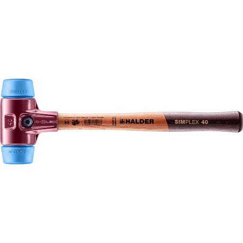 HALDER SIMPLEX-Schonhammer, TPE-soft; mit Tempergussgehäuse und hochwertigem Holzstiel | D=40 mm | 3001.040