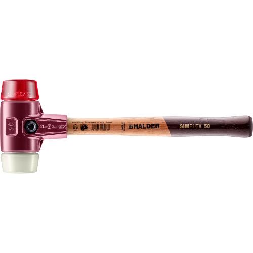 HALDER SIMPLEX-Schonhammer, Plastik / Nylon; mit Tempergussgehäuse und hochwertigem Holzstiel | D=50 mm | 3068.050