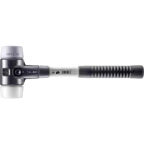 HALDER SIMPLEX-Schonhammer, TPE-mid / Superplastik; mit verstärktem Tempergussgehäuse und Fiberglasstiel | D=60 mm | 3737.060