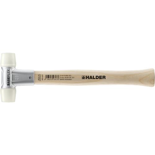 HALDER BASEPLEX-Schonhammer, Nylon / Nylon mit Zinkdruckguss-Gehäuse und Holzstiel | D=25 mm | 3908.025