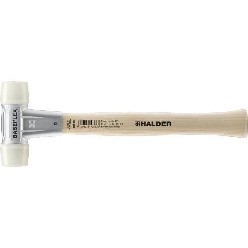 HALDER BASEPLEX-Schonhammer, Nylon / Nylon mit Zinkdruckguss-Gehäuse und Holzstiel | D=30 mm | 3908.030