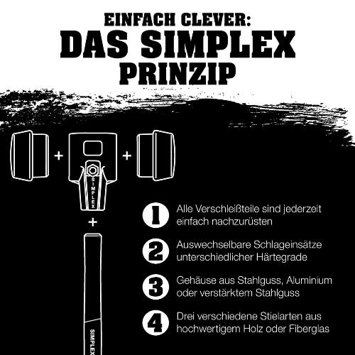 HALDER Klassikerbox, SIMPLEX-Schonhammer, Gummikomposition / Superplastik und PICARD Latthammer | 3027s016