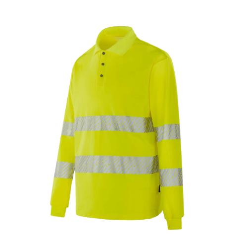 WERKVIS TOULON Hi-vis Langarm-POLO Gelb Größe: 4XL